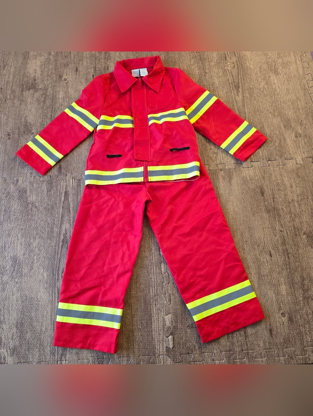 "I Want To Be" Kids Red Firefighter Costume Set Size 5 Reflective 5-6 Years